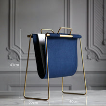 Carregar imagem no visualizador da galeria, Light luxury portable newspaper and magazine rack leather magazine rack