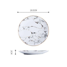 Cargar imagen en el visor de la galería, Nordic marbled plate tableware Western type plate ceramic mug