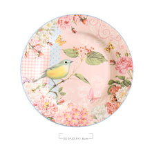 Cargar imagen en el visor de la galería, PASTORAL STYLE BONE CHINA PLATE PEACEFUL FLOWERS