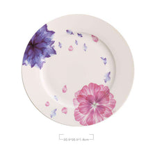 Cargar imagen en el visor de la galería, PASTORAL STYLE BONE CHINA PLATE PEACEFUL FLOWERS