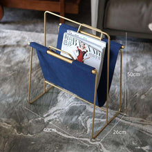 Carregar imagem no visualizador da galeria, Light luxury portable newspaper and magazine rack leather magazine rack