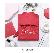 Carregar imagem no visualizador da galeria, Silk nightgown ladies lace up bride/bridesmaid nightdress