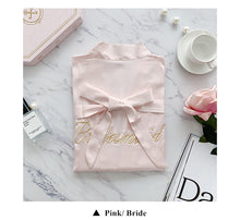 Carregar imagem no visualizador da galeria, Silk nightgown ladies lace up bride/bridesmaid nightdress