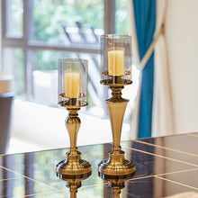 将图片加载到图库查看器,European-style home furnishings decoration with metal candle holders