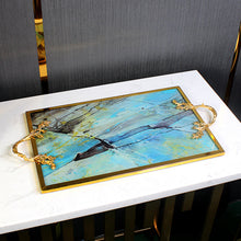 将图片加载到图库查看器,Rectangular home living room high-end luxury tea cup storage tray