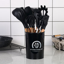 Carregar imagem no visualizador da galeria, 11-pieces/set & 34-pieces/set of colored silicone kitchenware with wooden handle