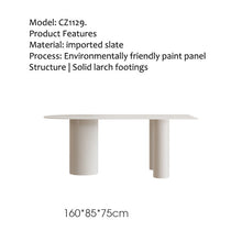 将图片加载到图库查看器,French light luxury pure white island dining table against the wall matching
