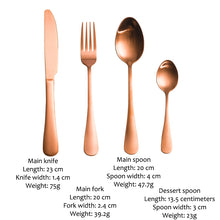 Cargar imagen en el visor de la galería, Brushed cutlery stainless steel matte copper-plated hotel Western tableware