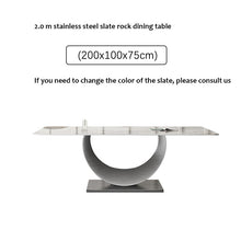 将图片加载到图库查看器,Light luxury bright slate dining table with chairs