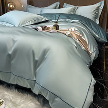 将图片加载到图库查看器,reversible embroidered border 100% xinjiang cotton duvet cover set