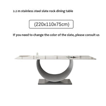将图片加载到图库查看器,Light luxury bright slate dining table with chairs