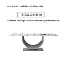 将图片加载到图库查看器,Light luxury bright slate dining table with chairs