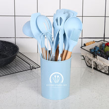 Carregar imagem no visualizador da galeria, 11-pieces/set & 34-pieces/set of colored silicone kitchenware with wooden handle