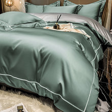 将图片加载到图库查看器,reversible embroidered border 100% xinjiang cotton duvet cover set