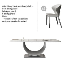 将图片加载到图库查看器,Light luxury bright slate dining table with chairs