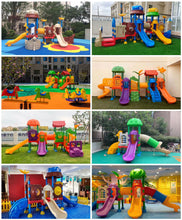 将图片加载到图库查看器，Luxurious all-plastic slide kindergarten community children&#39;s indoor amusement facilities large outdoor climbing
