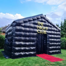 将图片加载到图库查看器，10m 210D Oxford Night Club Party Blow Up Tent Outdoor Party Disco Black Inflatable Nightclub Led Cube Tents
