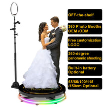 Carregar imagem no visualizador da galeria, High-end 360 Photo Booth Machine Automatic Slow Motion Angle Adjustable 360 Rotating Selfie Platform with led ring light
