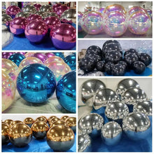 将图片加载到图库查看器，Hanging inflatable mirror ball mirror balloon giant mirror sphere for decoration sealed gold/silver ball big shiny ball
