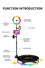 将图片加载到图库查看器，High-end 360 Photo Booth Machine Automatic Slow Motion Angle Adjustable 360 Rotating Selfie Platform with led ring light
