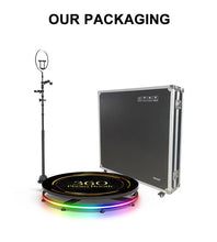 Charger l&#39;image dans la galerie, High-end 360 Photo Booth Machine Automatic Slow Motion Angle Adjustable 360 Rotating Selfie Platform with led ring light
