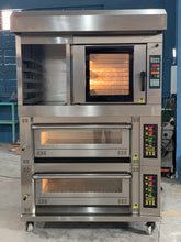 将图片加载到图库查看器，Factory price Combination baking oven electric gas pizza bread oven machine automatic 8 trays croissant dough proofer machine
