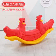 将图片加载到图库查看器，Kindergarten indoor and outdoor plastic giraffe seesaw double rocking horse baby rocking horse children&#39;s seesaw
