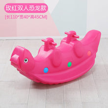 将图片加载到图库查看器，Kindergarten indoor and outdoor plastic giraffe seesaw double rocking horse baby rocking horse children&#39;s seesaw
