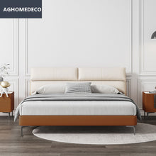 Carregar imagem no visualizador da galeria, Minimalist master genuine leather modern bed
