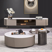 Charger l&#39;image dans la galerie, Modern light luxury simple slate top round tea table set
