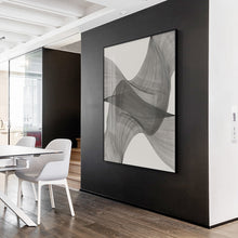 Carregar imagem no visualizador da galeria, Modern minimalist black and white abstract line porch decorative painting
