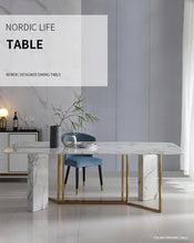 Charger l&#39;image dans la galerie, Nordic simple and modern marble dining table
