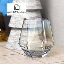 将图片加载到图库查看器，Modern Colorful Hexagonal Crystal Glass Water/ Whiskey /  Wine Glass
