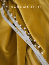 将图片加载到图库查看器，Postmodern light luxury velvet antique golden retro turmeric gold color curtain
