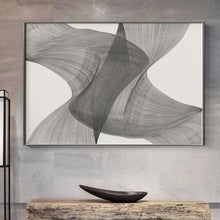 将图片加载到图库查看器，Modern minimalist black and white abstract line porch decorative painting
