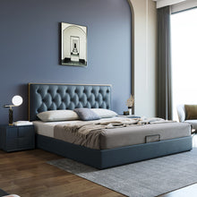 Cargar imagen en el visor de la galería, Italian light luxury Genuine Leather leather art high-end  double bed
