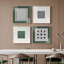 将图片加载到图库查看器，Modern minimalist green geometric decorative painting
