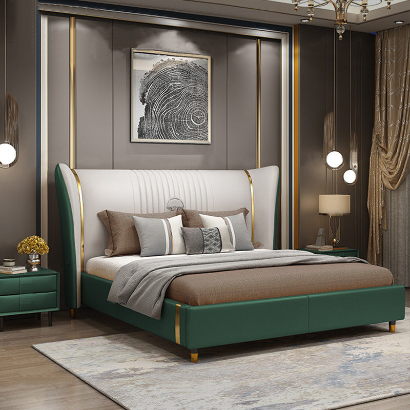 Italian light luxury Leather leather art high-end bed