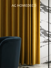 将图片加载到图库查看器，Postmodern light luxury velvet antique golden retro turmeric gold color curtain
