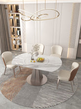 Carregar imagem no visualizador da galeria, Italian minimalist slate round table folding convertible dining table
