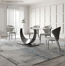 将图片加载到图库查看器，Light luxury bright slate dining table with chairs
