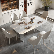 Cargar imagen en el visor de la galería, Light luxury acrylic transparent suspended slate dining table
