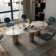 Carregar imagem no visualizador da galeria, Italian style marble slate dining table modern minimalist
