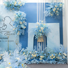 将图片加载到图库查看器，Sky Blue floral simulation flower wedding arrangement event home party
