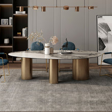 Cargar imagen en el visor de la galería, Italian style marble slate dining table modern minimalist
