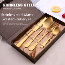 Cargar imagen en el visor de la galería, Brushed cutlery stainless steel matte copper-plated hotel Western tableware
