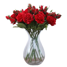 将图片加载到图库查看器，One flower and two buds feel moisturizing simulation rose home decoration
