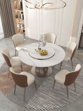 Cargar imagen en el visor de la galería, Italian minimalist slate round table folding convertible dining table
