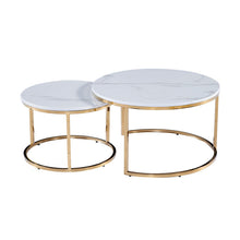 Cargar imagen en el visor de la galería, Nordic stainless steel marble set coffee table
