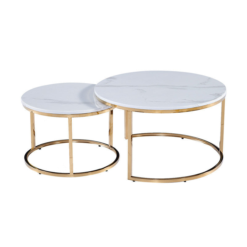 Nordic stainless steel marble set coffee table